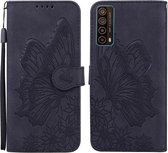 Voor Huawei P Smart 2021 Retro Skin Feel Butterflies Embossing Horizontale Flip Leather Case met houder & kaartsleuven & portemonnee (zwart)