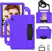 Voor Huawei MediaPad T5 10.1 Diamond Series EVA Anti-Fall Shockproof Sleeve Beschermende Shell Case met houder & riem (paars)