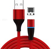 3A USB naar USB-C / Type-C Snel opladen + 480 Mbps Datatransmissie Mobiele telefoon Magnetische zuig Snel opladen Datakabel, Kabellengte: 1 m (rood)