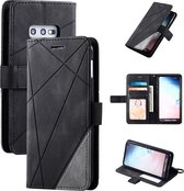 Voor Samsung Galaxy S10e Skin Feel Splicing Horizontale flip lederen tas met houder & kaartsleuven & portemonnee & fotolijst (zwart)