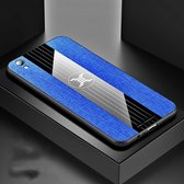 Voor OPPO R9 XINLI stiksels Textue schokbestendige TPU beschermhoes (blauw)