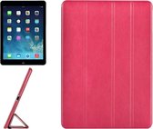 Voor iPad Air / iPad 5 Crazy Horse Texture Horizontale Flip Leren Case met 4-vouwbare Houder (Magenta)