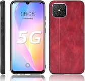 Voor Huawei nova 8 SE Schokbestendig Naaien Koe Patroon Huid PC + PU + TPU Case (Rood)