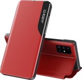 Voor Samsung Galaxy S20 FE / S20 Lite Zijdisplay Magnetische schokbestendige horizontale flip lederen tas met houder (rood)