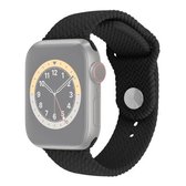 Siliconen horlogeband met geweven patroon voor Apple Watch Series 6 & SE & 5 & 4 44 mm / 3 & 2 & 1 42 mm (zwart)
