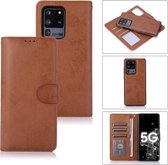 Voor Samsung Galaxy S20 Ultra Retro 2 in 1 Afneembare Magnetische Horizontale Flip TPU + PU Leren Case met Houder & Kaartsleuven & Fotolijst & Portemonnee (Bruin)