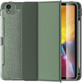 Lychee Peel Texture Horizontale vervorming Flip TPU lederen tas met drievoudige houder & slaap- / wekfunctie voor iPad Pro 12,9 inch (2018) (groen)