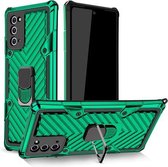 Voor Samsung Galaxy Note20 Cool Armor PC + TPU schokbestendig hoesje met 360 graden rotatie ringhouder (donkergroen)