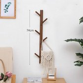 Bamboe Houten Muur Hanger Haak Kapstok Kleerhanger Stand Muur Ophangbeugel, Stijl: 8 Haken (Retro Rolor)