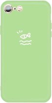 Voor iPhone 6s / 6 Small Fish Pattern Colorful Frosted TPU telefoon beschermhoes (groen)