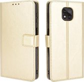 Voor Motorola Moto G Power 2021 Retro Crazy Horse Texture Horizontale Flip Leren Case met Houder & Kaartsleuven & Lanyard (Goud)