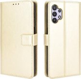 Voor Samsung Galaxy A32 5G Retro Crazy Horse Texture Horizontale Flip Leren Case met Houder & Kaartsleuven & Lanyard (Goud)