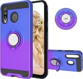 Voor Galaxy M30 / A40s 2 in 1 pc + TPU beschermhoes met 360 graden roterende ringhouder (blauw paars)