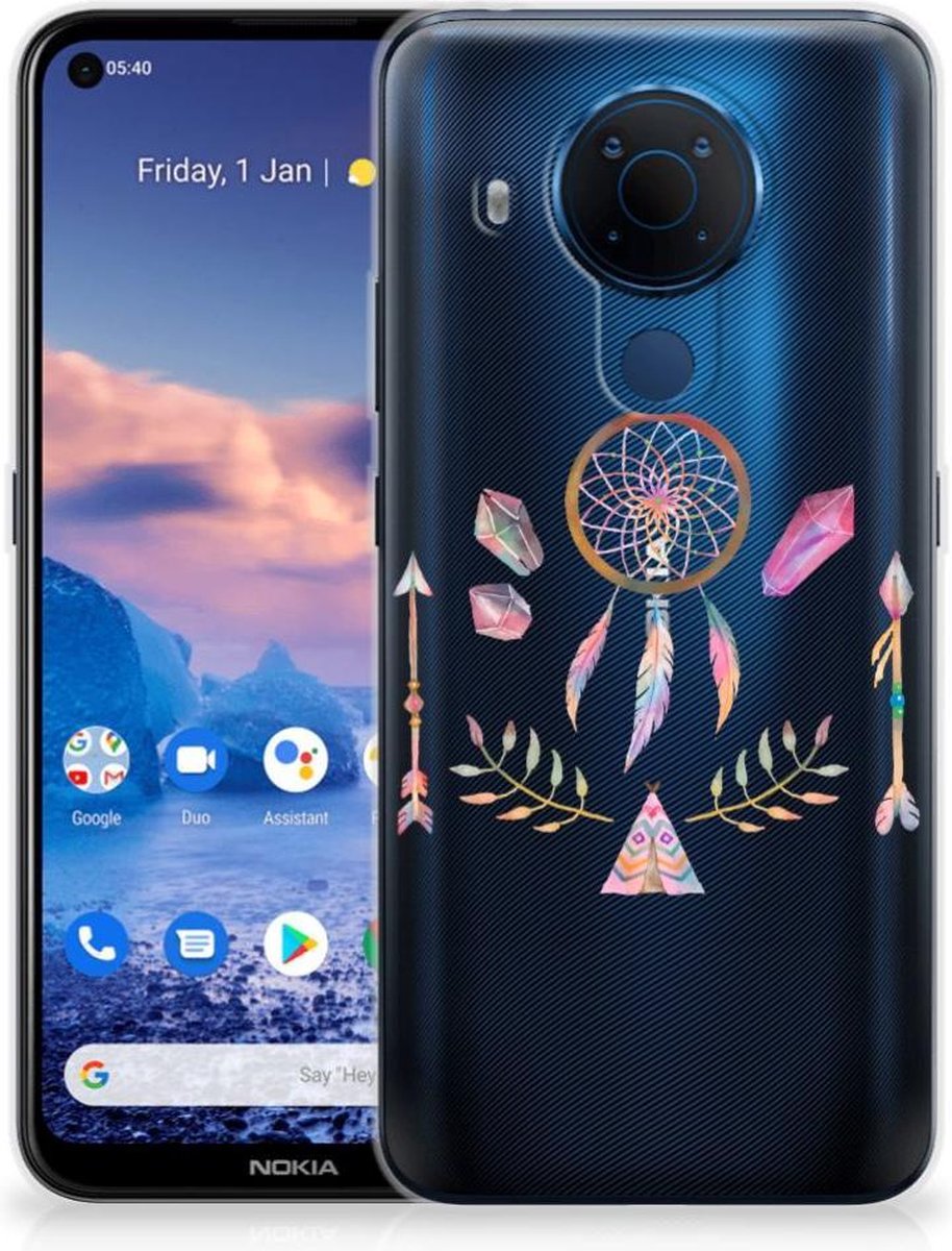 Nokia 5.4 Telefoonhoesje met Naam Boho Dreamcatcher
