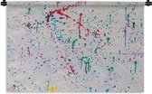 Wandkleed Schilderij - Een schilderij met kleurrijke verfstreken Wandkleed katoen 90x60 cm - Wandtapijt met foto