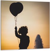 Dibond - Opgelaten Ballonnen  - 100x100cm Foto op Aluminium (Met Ophangsysteem)