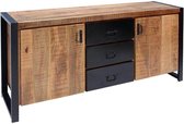 Mangohouten Dressoir Birmingham 160 cm Mahom Industrieel - Dressoir van Mangohout & Metaal - Industriële Dressoir