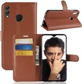 Litchi Texture Horizontale Flip Leren Case voor Huawei Honor 8X, met houder & kaartsleuven & portemonnee & fotolijst (bruin)