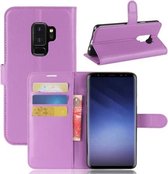 Voor Galaxy S9 + Litchi Texture Horizontale Flip Leren Case met Houder & Portemonnee & Kaartsleuven (Paars)