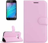 Litchi Texture Horizontale Flip Leren Case voor Galaxy J2 Pro (2016) & J2 (2016) / J210F, met magnetische gesp & houder & kaartsleuven & portemonnee (roze)