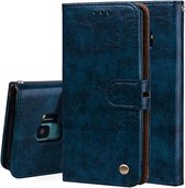 Voor Galaxy S9 Oil Wax Texture Horizontal Flip lederen tas met houder & kaartsleuven & portemonnee (blauw)
