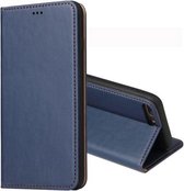 Dermis Texture PU horizontale lederen flip-hoes voor iPhone 7 Plus / 8 Plus, met houder en kaartsleuven en portemonnee (blauw)