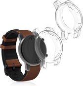 kwmobile 2x Hoes voor fitnesstracker voor Huami Amazfit GTR (47mm) - Siliconenhoes voor sporthorloge transparant