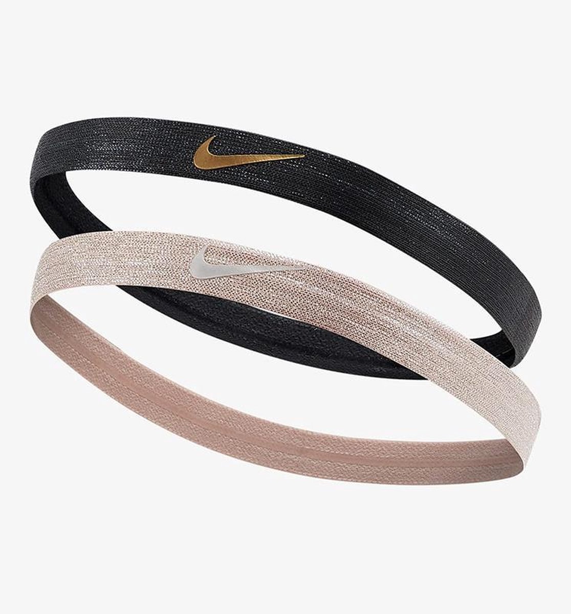 Nike Shine elastische haarbanden 2-pack roze/antraciet | bol.com