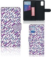 Telefoonhoesje Samsung Galaxy A02s Flip Cover Samsung M02s Flip Cover Feathers Color