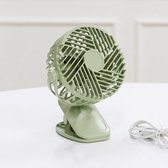 Creatieve kinderwagen clip opladen slaapzaal desktop kleine nachtlampje elektrische ventilator (groen)