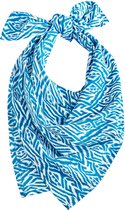 Coolibar - UV-werende bandana voor vrouwen - Grassi Sun - Teal Ikat Water - maat Onesize