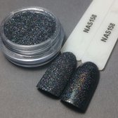 Nailart Sugar - Nagel glitter - Korneliya Nailart Decor Zand 158  Holografic Antraciet