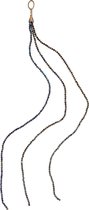 J-Line Bundel strass met parels - kunststof - zwart - small - 45 cm - kerstversiering