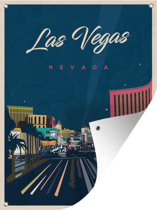 Décoration murale en métal et relief Las Vegas 80 x 50 cm