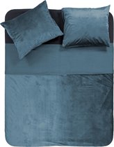 Y-NOT - Fluweel/Velvet - Dekbedovertrek - Lits-jumeaux - 240x200/220 cm - Petrol Blauw