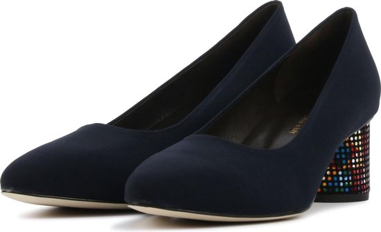 Brunate Dames Leren Pumps / Schoenen - Blokhak hoogte 4.5 cm - 50817 - Blauw  - Maat 38 | bol.com