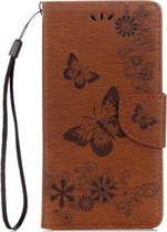 Motorola Moto G5 Plus Hoesje - Mobigear - Butterfly Serie - Kunstlederen Bookcase - Bruin - Hoesje Geschikt Voor Motorola Moto G5 Plus