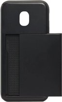 ADEL Kunststof Back Cover Hardcase Hoesje Geschikt voor Samsung Galaxy J7 (2017) - Pasjeshouder Zwart