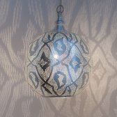 Zenza-  Hanglamp -Oosterse Lamp- Filigrain - Ball - Medium - Zilver