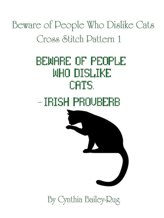 Foto: Beware of people who dislike cats cross stitch pattern 1