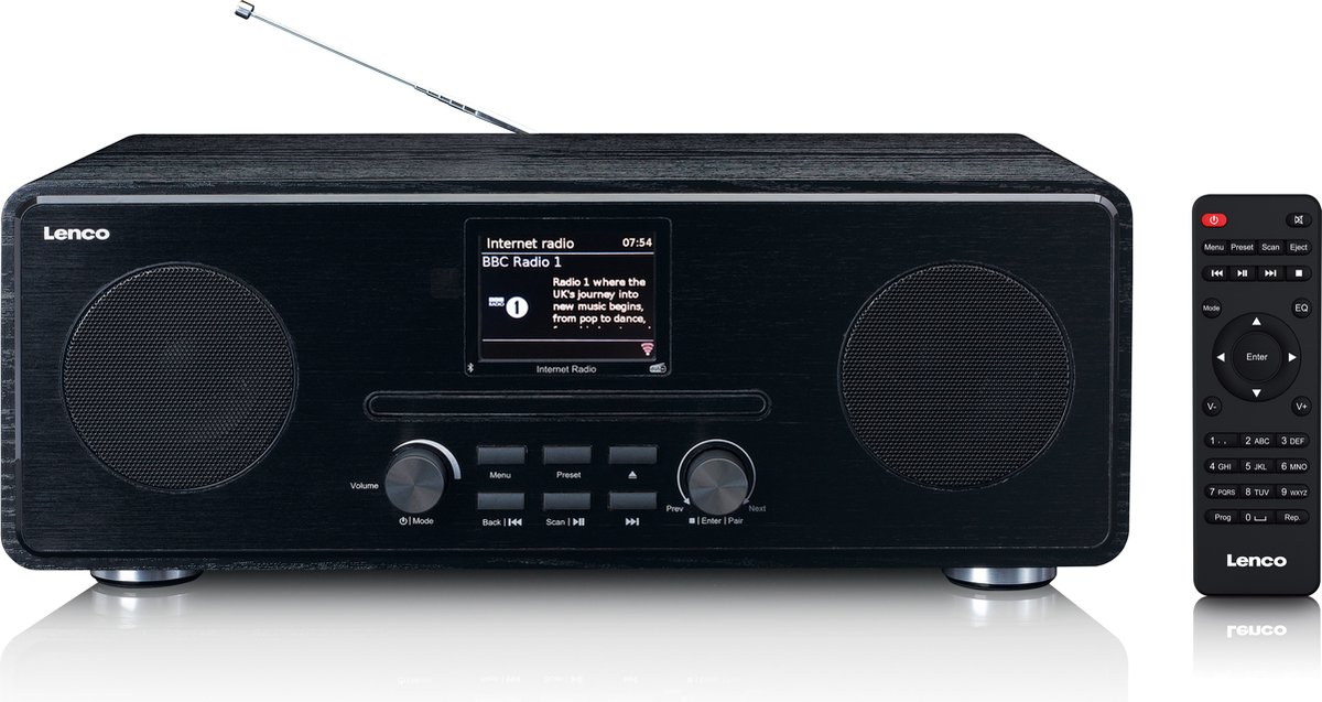 Lenco DIR-260BK - Internet radio met DAB+ en Bluetooth® - Zwart - Lenco