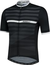 Rogelli Stripe Fietsshirt - Korte Mouwen - Heren - Zwart, Wit - Maat S