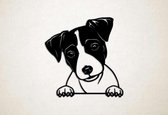 Wanddecoratie - Hond - Jack Russel 5 - S - 47x45cm - Zwart - muurdecoratie - Line Art