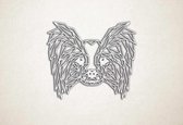 Line Art - Hond - Papillon - S - 45x53cm - EssenhoutWit - geometrische wanddecoratie