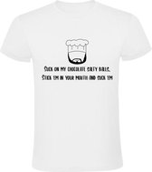 Suck on my chocolate salty balls Heren t-shirt | South Park | Chef | chocolade | grappig | cadeau | Wit