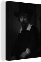 Canvas Schilderij Portret van dr Ephraïm Bueno - Rembrandt van Rijn - 60x80 cm - Wanddecoratie
