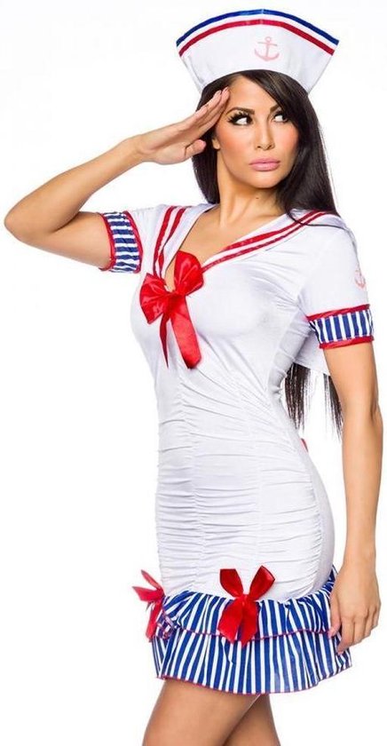 Atixo - Navy Kostuum - Wit
