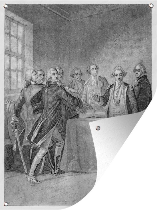 Tuinposter George Washington illustratie – Een illustratie van de beroemde George Washington tuinposter 120×160 cm -…
