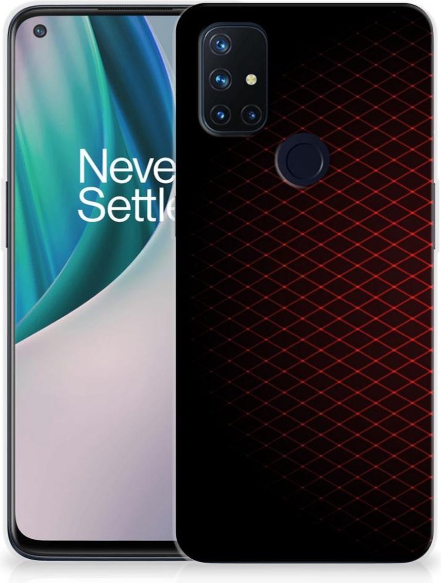 OnePlus Nord N10 5G TPU bumper Geruit Rood