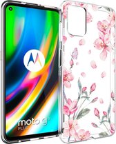 iMoshion Design voor de Motorola Moto G9 Plus hoesje - Bloem - Roze